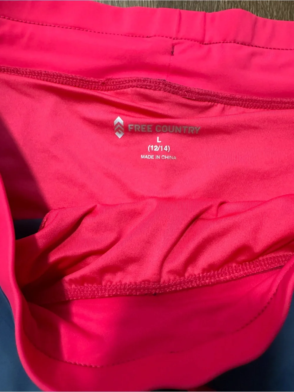 Free Country Women’s Swim Shorts Navy Pink with Drawstring Size Large